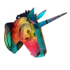 Cabeça de Unicórnio MDF - Triângulo Colorido Cabeça de Unicórnio MDF - Triângulo Colorido Mobly