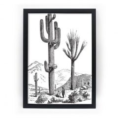 Pôster com Moldura A4 Preto - Big Cactus Pôster com Moldura A4 Preto - Big Cactus Mobly