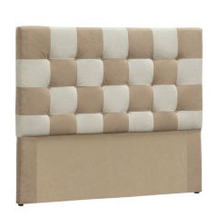 Cabeceira Queen Kuka Suede Amassado Bege e Marrom